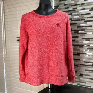Holloway long sleeve crew neck sweater. Red & white marl size large. (PP4)